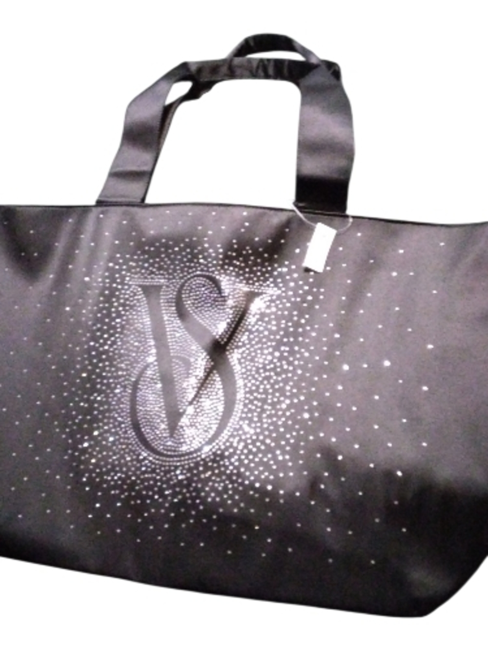 Victoria's Secret Black Tote with Crystal Logo Detail - Picture 4 of 6
